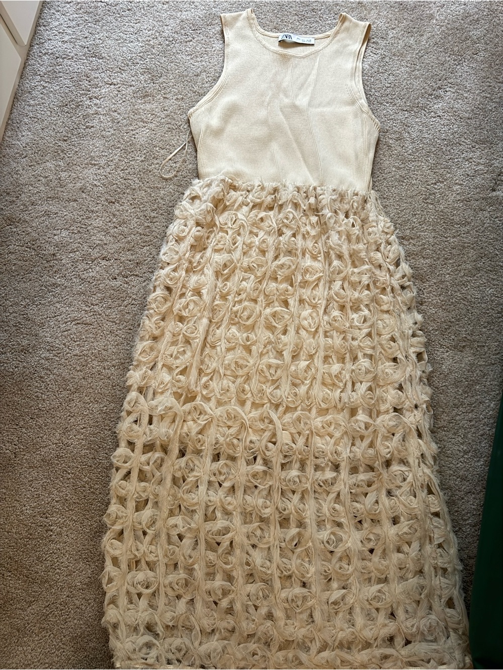 Zara Cream Rosette Overlay Girls Formal Dress